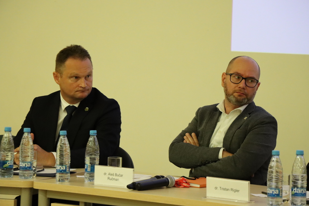 Panelista okrogle mize Damjan Petrič in Aleš Bučar Ručman