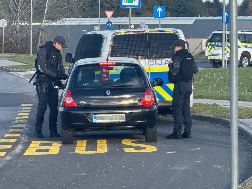 Policisti izvajajo kontrolo vozila