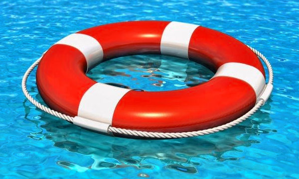 picture of a lifebuoy floating in water