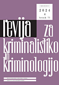 Naslovnica Revije za kriminologijo in kriminalistiko, leto 2024, številka 4